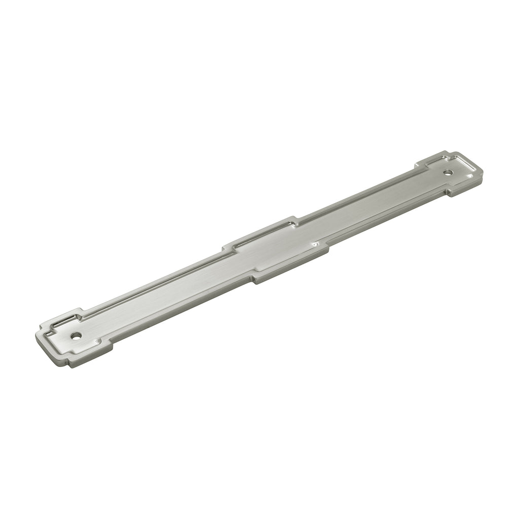 Coventry Collection Pull Backplate 8-13/16 Inch (224mm) Center to Center Satin Nickel Finish