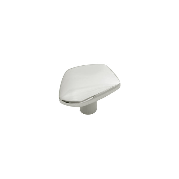Pebble Collection Knob 1-3/4 Inch x 1-1/2 Inch Polished Nickel Finish
