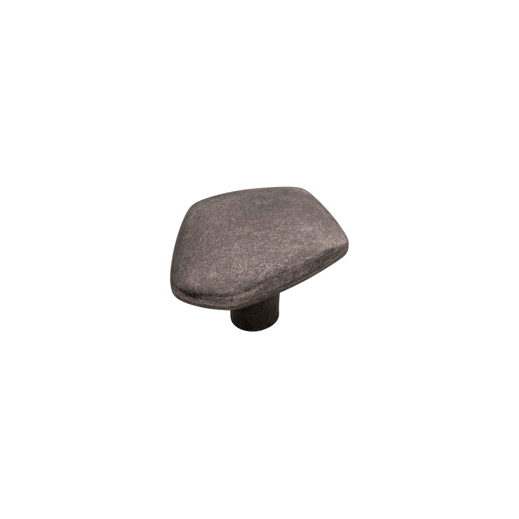Pebble Collection Knob 1-3/4 Inch x 1-1/2 Inch Black Nickel Vibed Finish