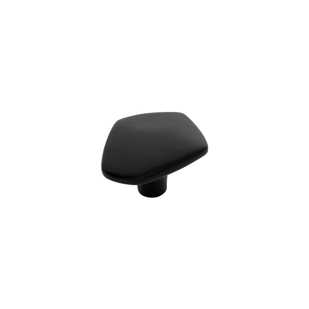 Pebble Collection Knob 1-3/4 Inch x 1-1/2 Inch Matte Black Finish