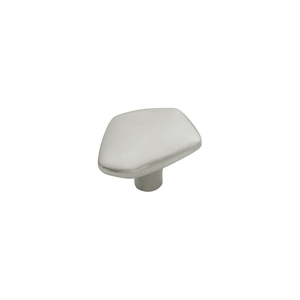 Pebble Collection Knob 1-3/4 Inch x 1-1/2 Inch Satin Nickel Finish