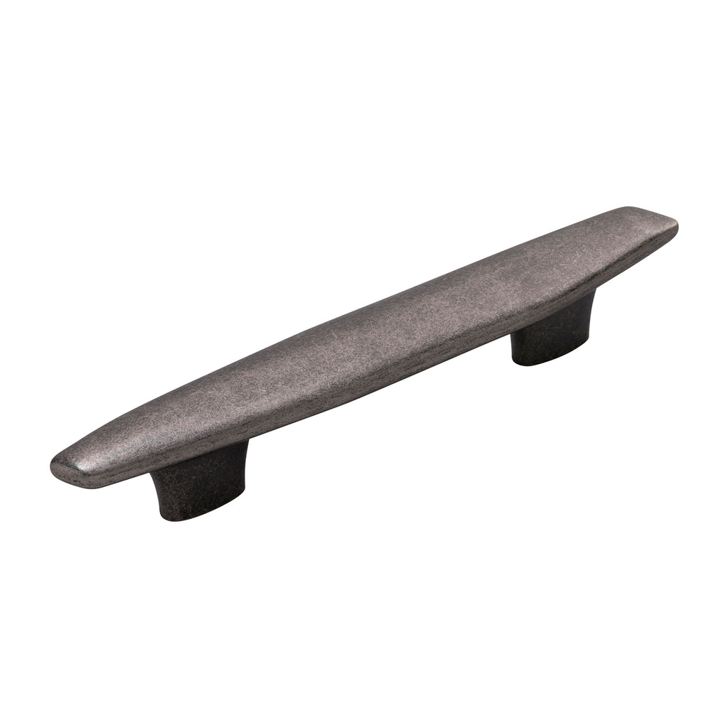 Pebble Collection Pull 3-3/4 Inch (96mm) & 5-1/16 Inch (128mm) Center to Center Black Nickel Vibed Finish