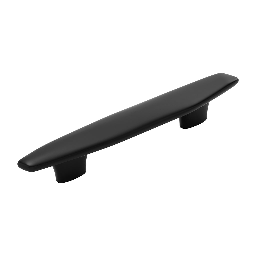 Pebble Collection Pull 3-3/4 Inch (96mm) & 5-1/16 Inch (128mm) Center to Center Matte Black Finish