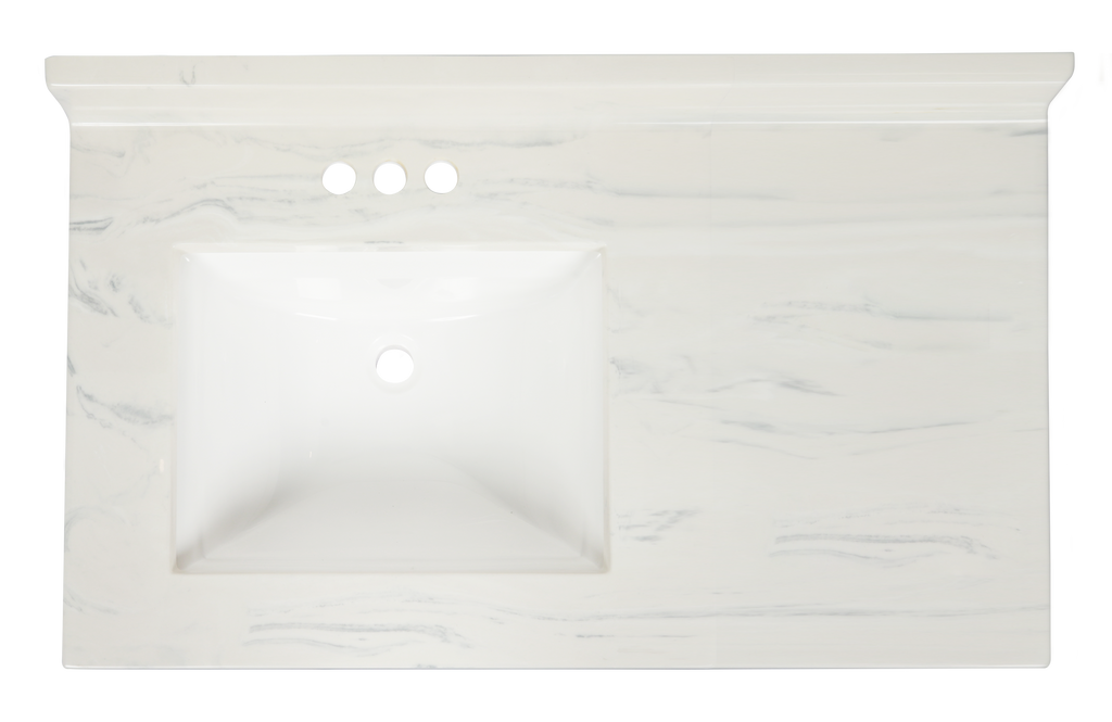 Pronto Vanity Carrara White 22'' x 43'' Top Gloss Left