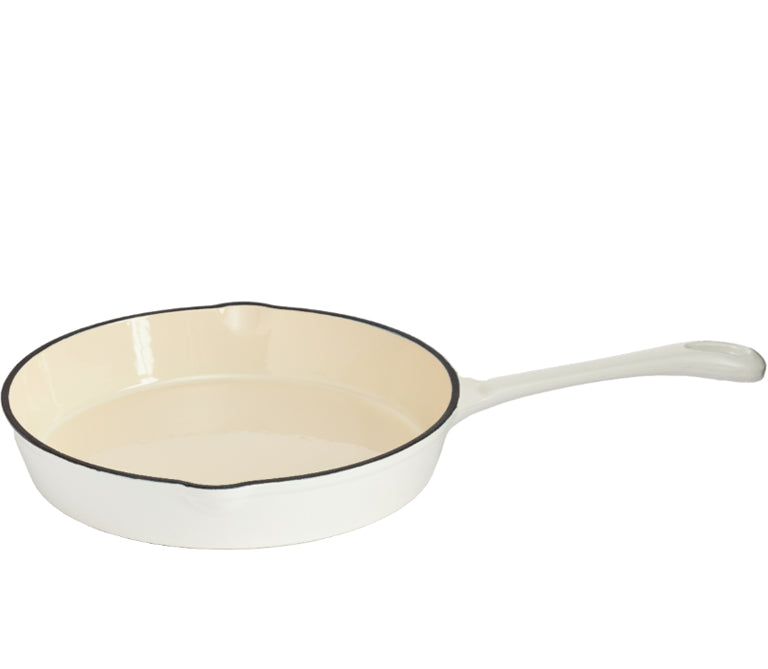 Enameled Cast Iron 10" Skillet - White