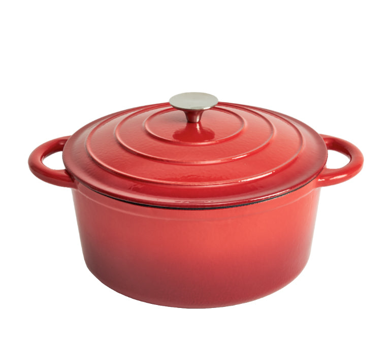 Enameled Cast Iron 11" Round Dutch Oven - Red