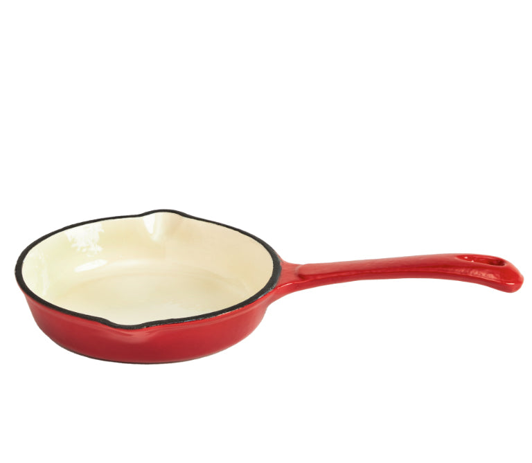 CAST IRON RED ENAMELED SAUCE PAN