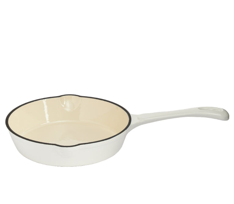 Enameled Cast Iron 8" Skillet - White