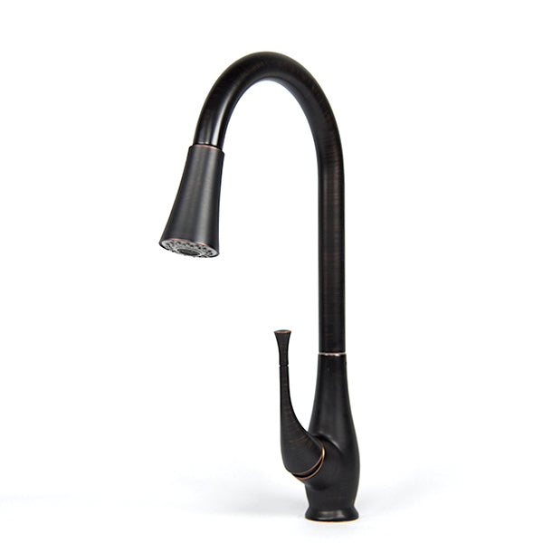 Oil-Rubbed Bronze Art Deco Gooseneck Kitchen Faucet