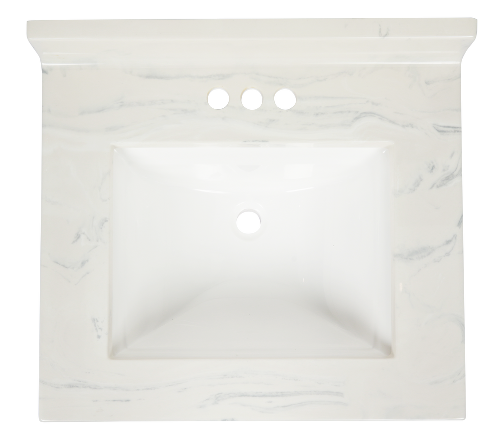 Pronto Vanity Carrara White  22'' x 31'' Top Gloss