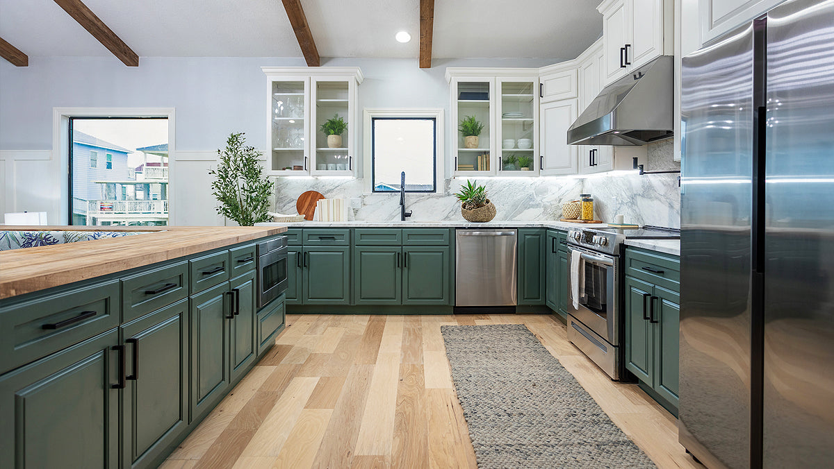 sage cabinets and tile backsplash  Green kitchen cabinets, Beautiful  kitchen cabinets, Sage green kitchen
