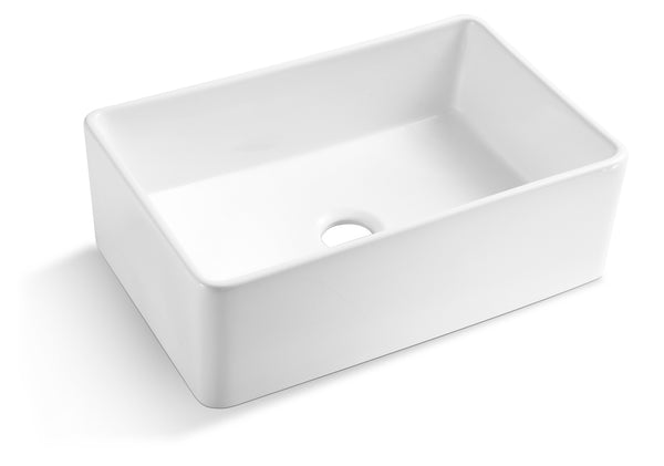 Farmhouse White Apron Porcelain Single Bowl Sink