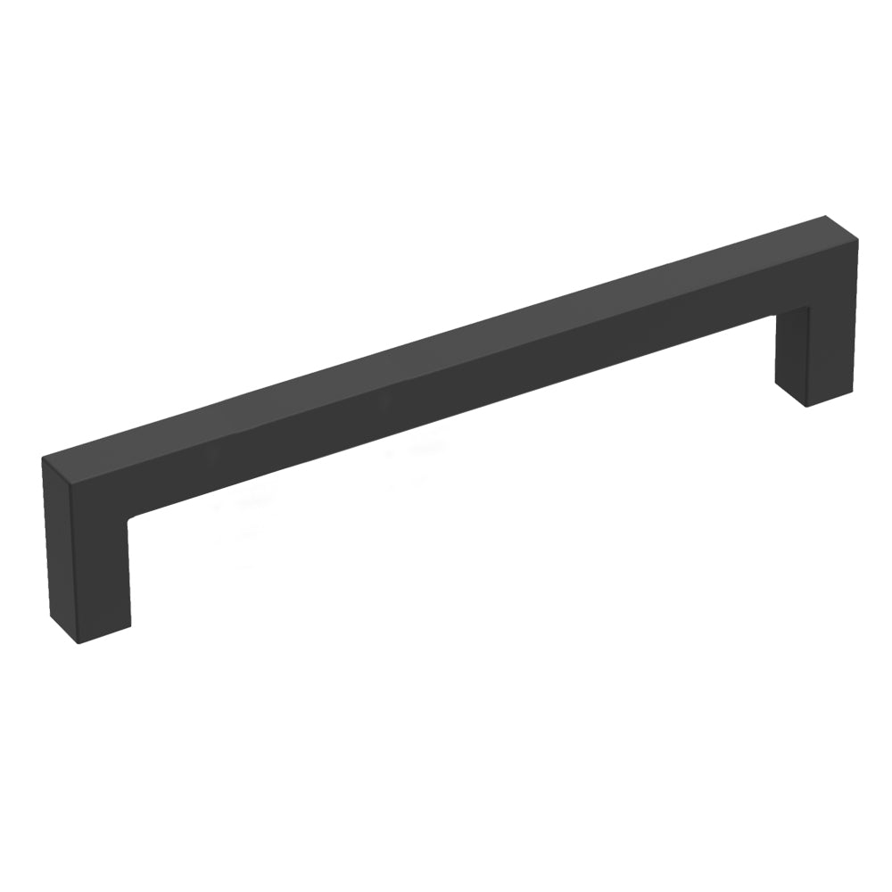 Square Bar Pull 5-1/16 Inch (128mm) Center to Center Matte Black Finish (10-Pack)