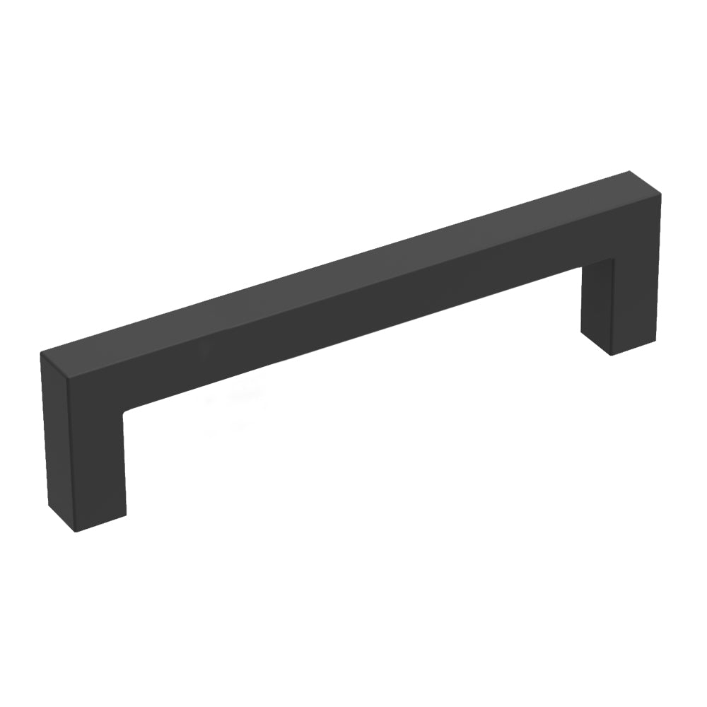 Square Bar Pull 3-3/4 Inch (96mm) Center to Center Matte Black Finish (10-Pack)