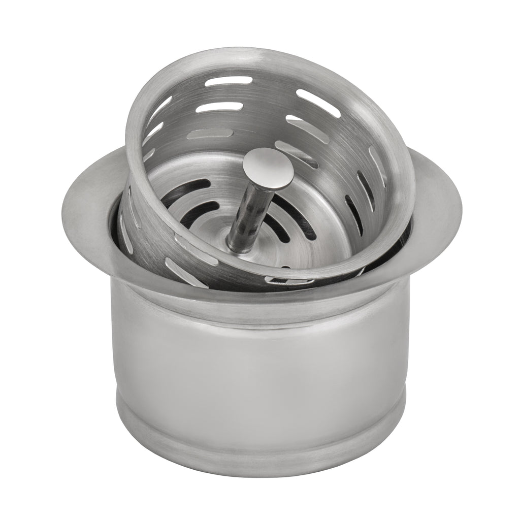 Extended Garbage Disposal Flange with Deep Basket Strainer for Kitchen Sinks Stainless Steel