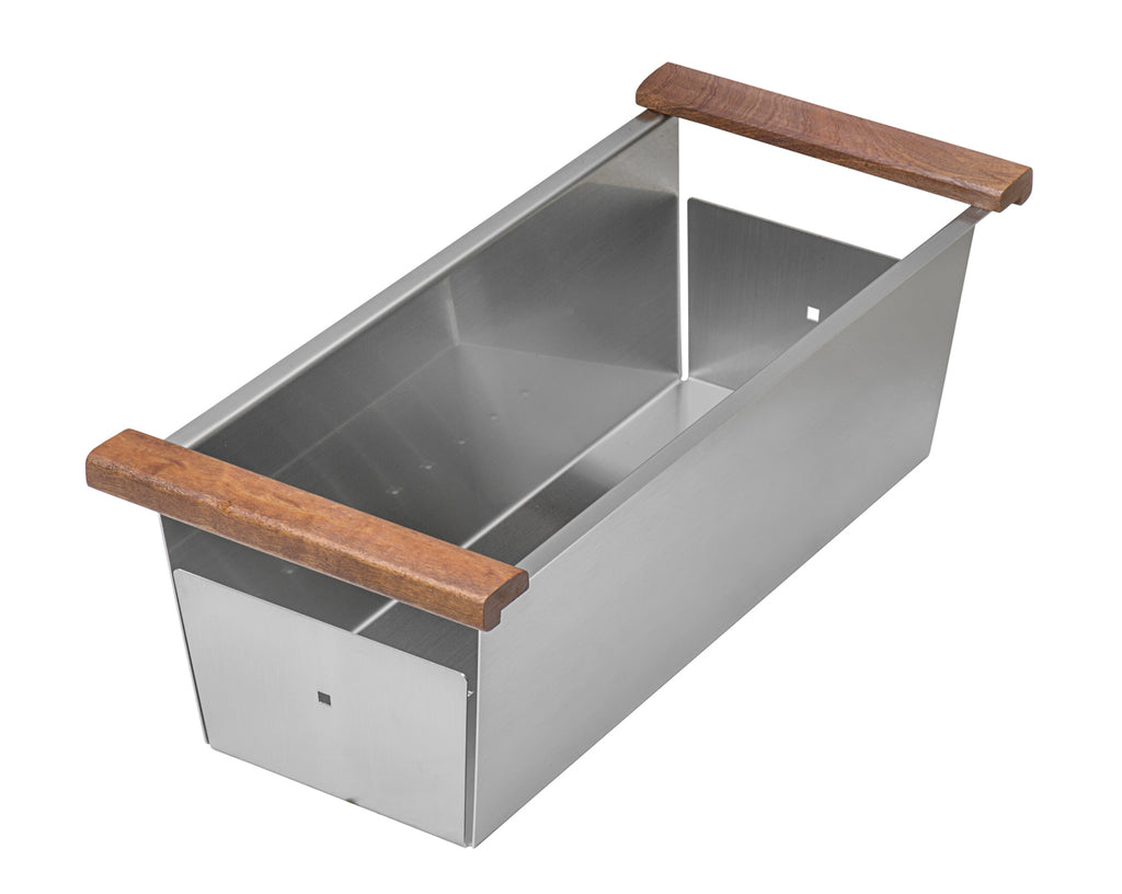 Workstation Sink Replacement Colander 17 inch Stainless Steel with Wooden Handles