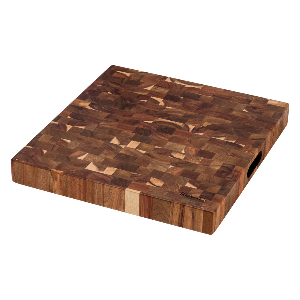17 x 16 x 2 inch thick End Grain Acacia Butcher Block Solid Wood Large Cutting Board