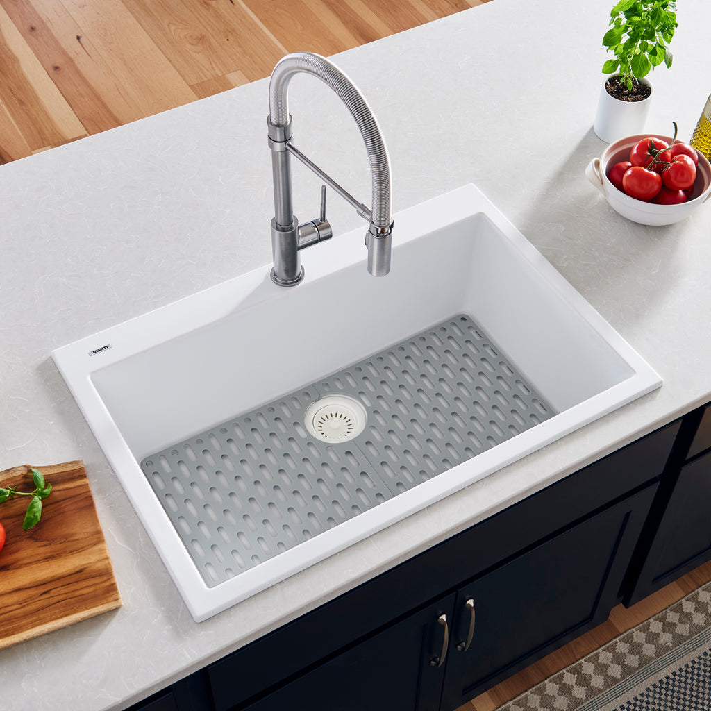 Silicone Bottom Grid Sink Mat for RVG1302 and RVG2302 Sinks Gray