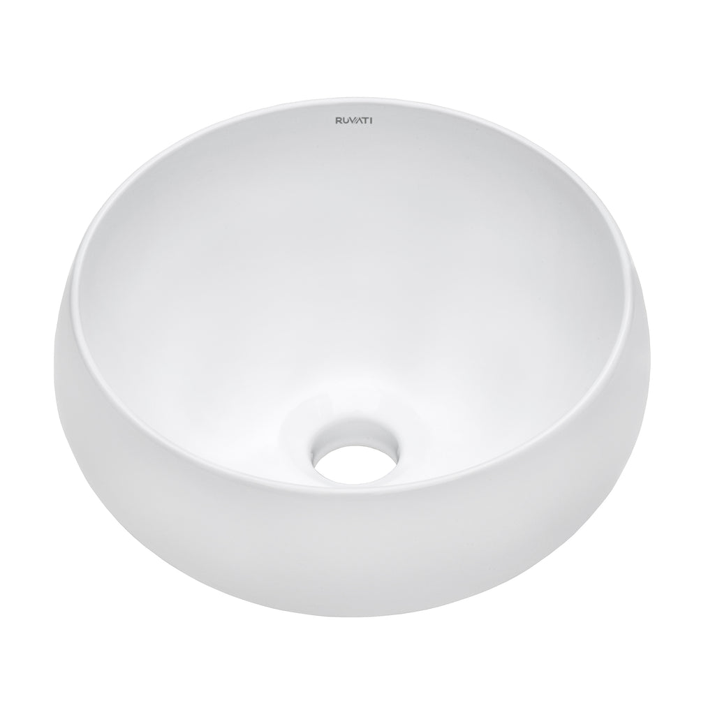 12" Bathroom Vessel Sink Round White Circular Above Counter Porcelain Ceramic