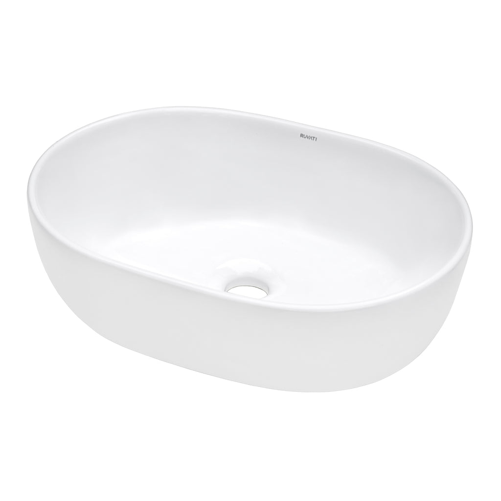 19 x 14" Bathroom Vessel Sink White Oval Above Counter Vanity Porcelain Ceramic