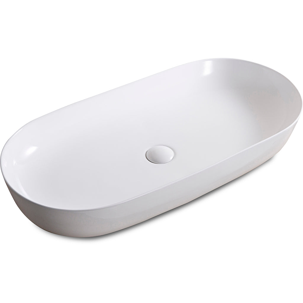 32 x 16" Bathroom Vessel Sink White Oval Above Counter Vanity Porcelain Ceramic