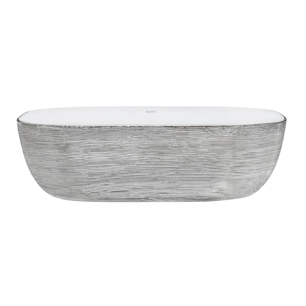20 x 16" Bathroom Vessel Sink Silver Decorative Art Above Vanity Counter White Ceramic