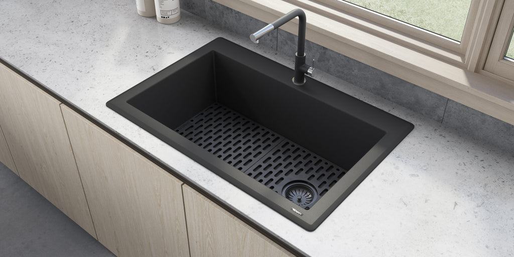 Silicone Bottom Grid Sink Mat for RVG1080 and RVG2080 Sinks Black