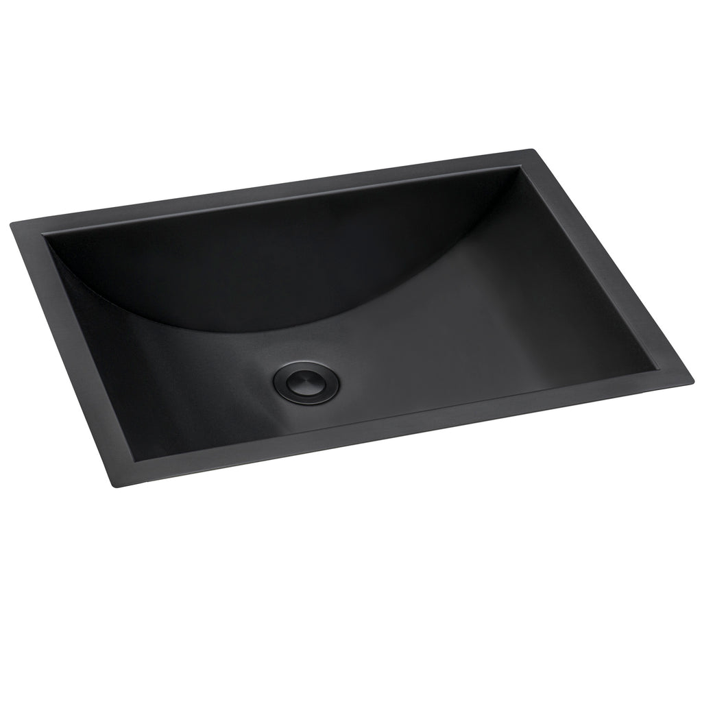 16 x 11" Gunmetal Black Undermount Bathroom Sink Stainless Steel
