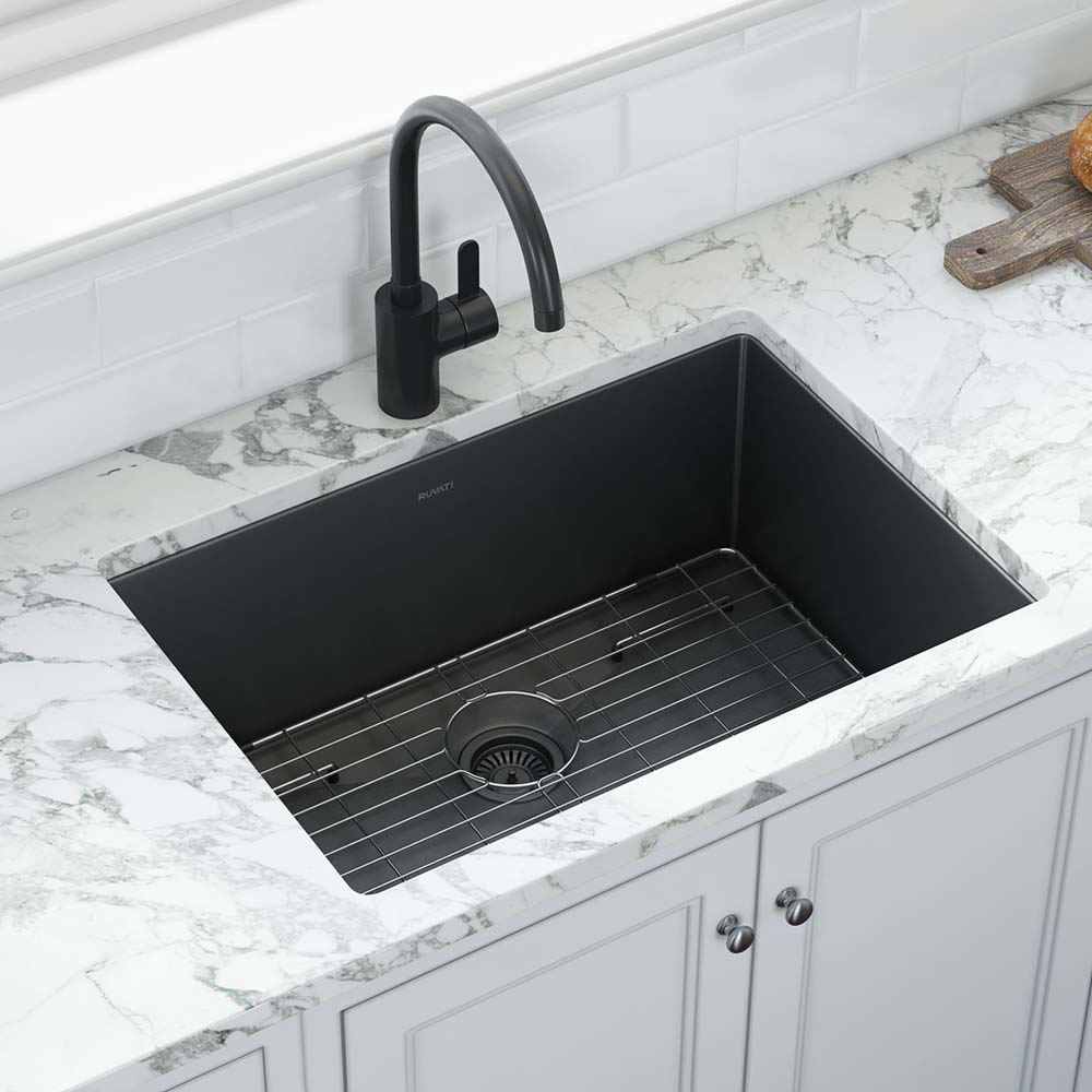 30x19 Single Basin Sink Black