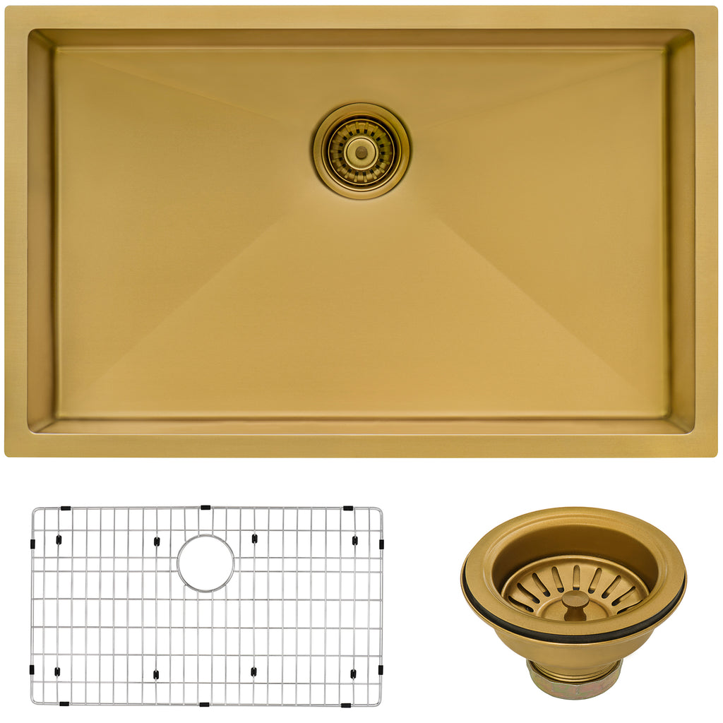33x19 Single Basin Sink Gold