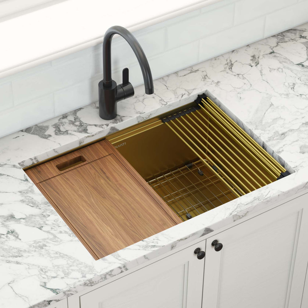 Workstation 27x19 Single Basin Sink Gold