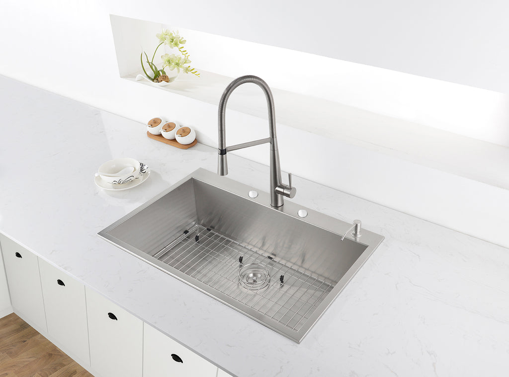 Topmount 33x22 wide spread Single Basin Sink