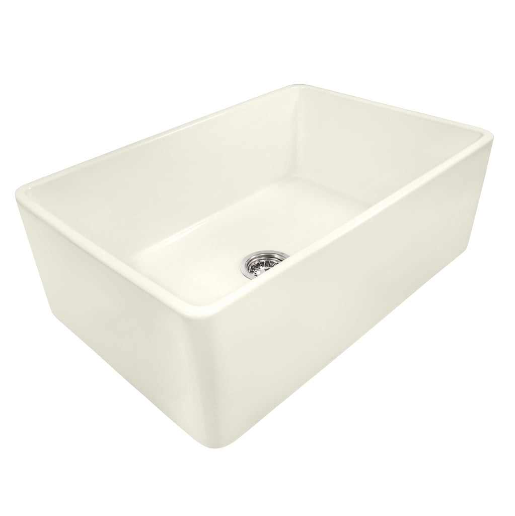 Fireclay Farmhouse 30x20 Reversible Single Basin Sink Biscuit
