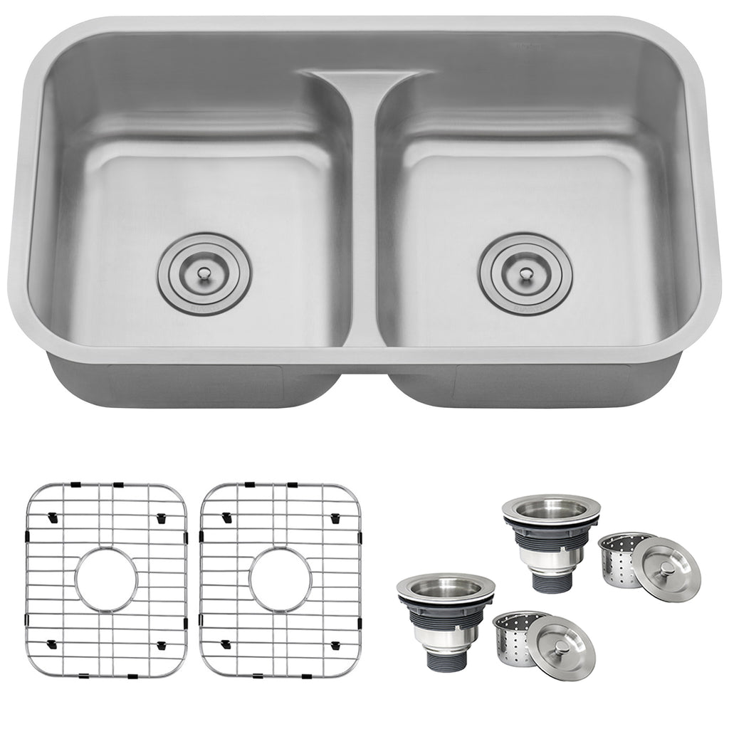 Clsc 32x19 Low Divide 50/50 Double Basin Sink