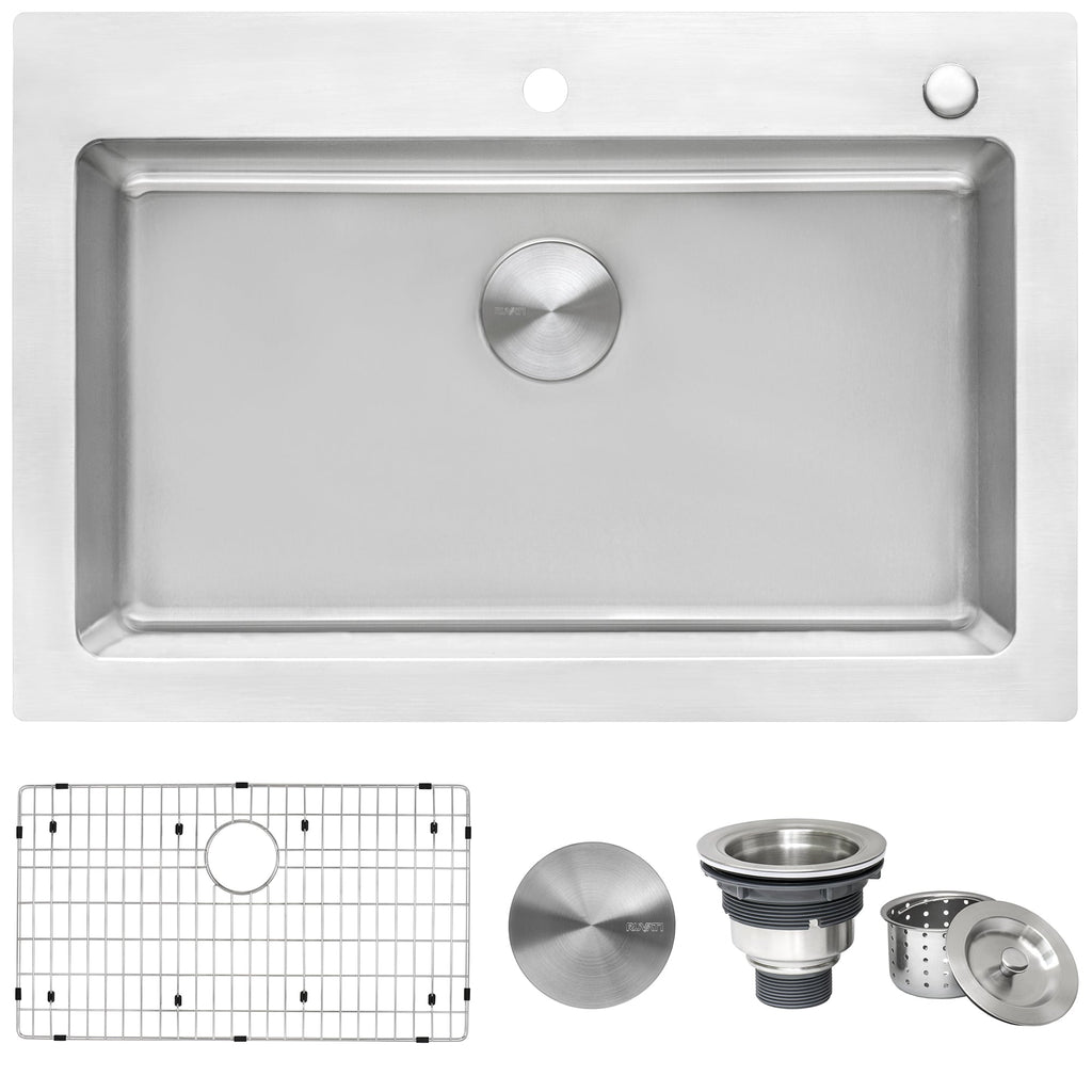 Topmount 33x22 Stainless Single Basin Sink