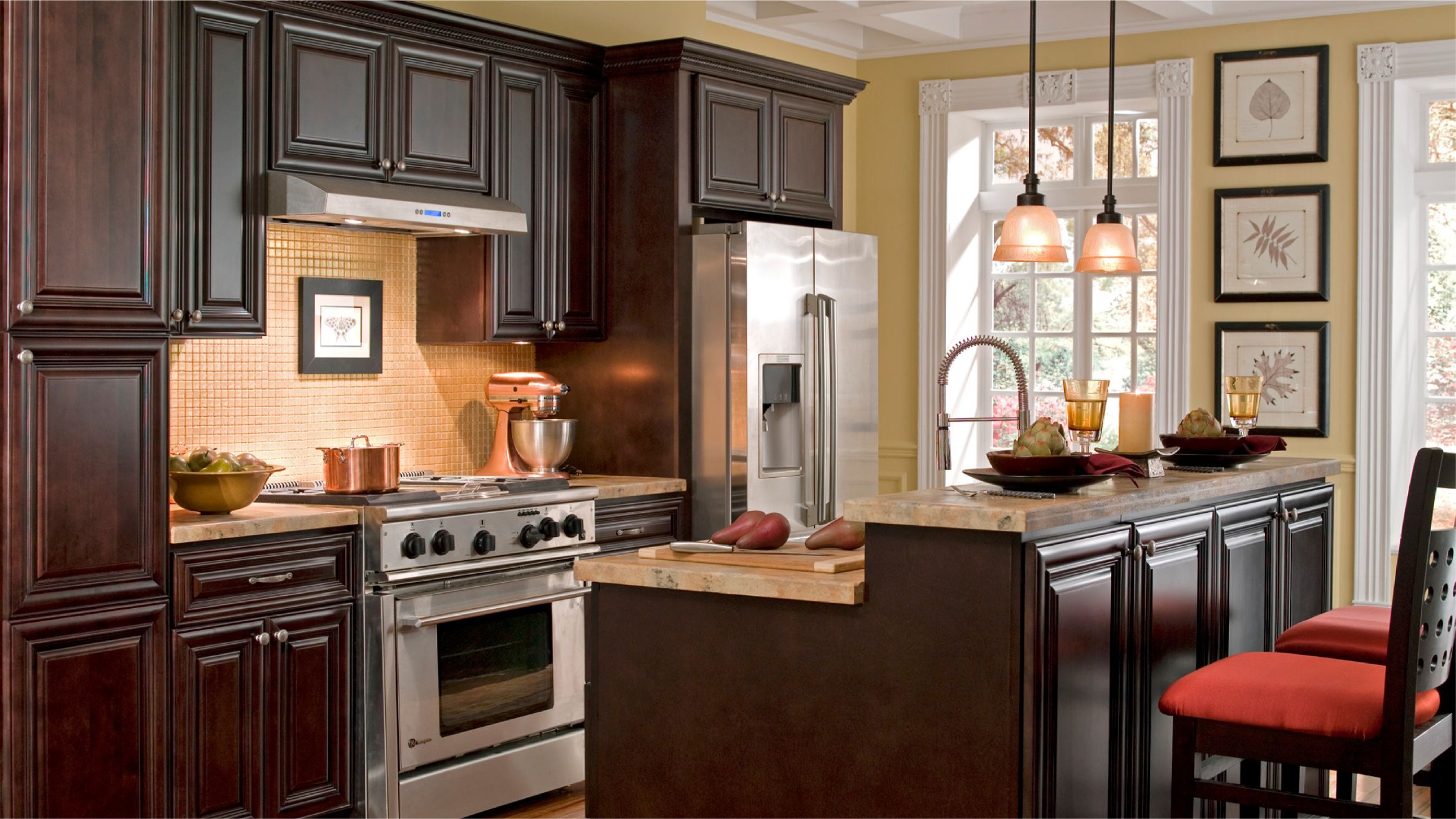 Chocolate Brown Painted Kitchen Cabinets
