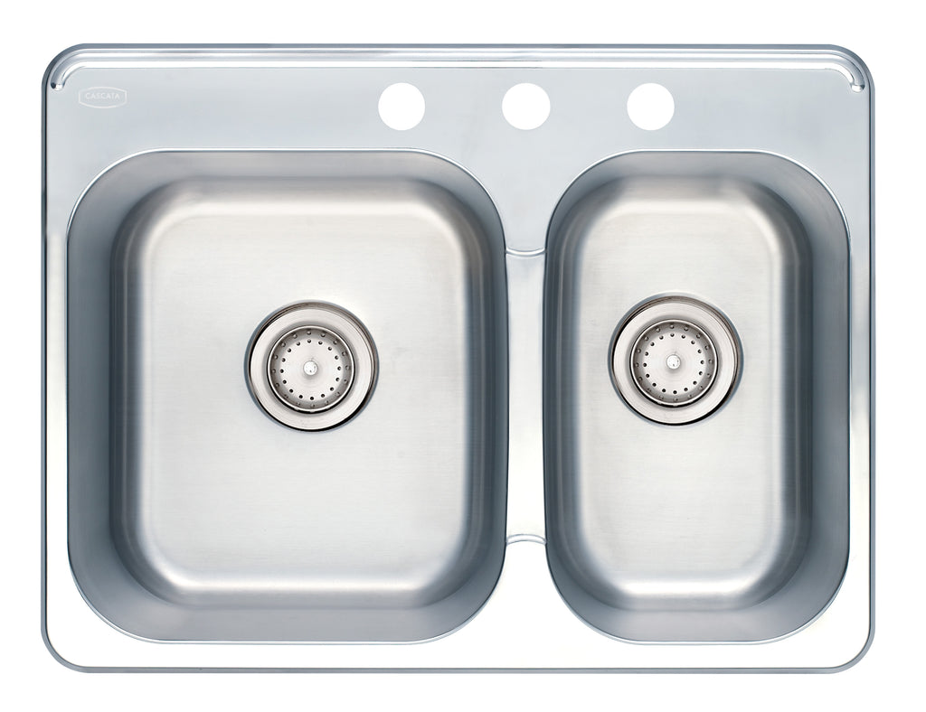 27 inch Top Mount 20G Double Basin