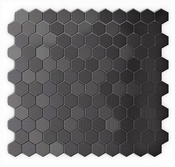 ProntoMosaics Stainless Black Hexagon Tile