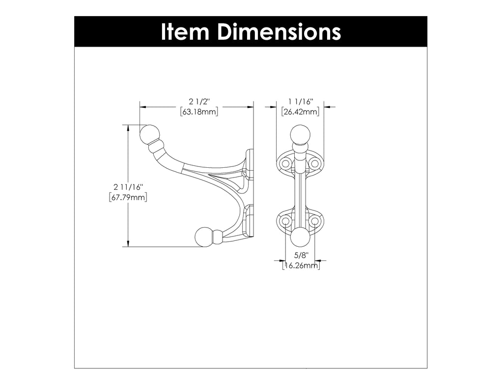 Hooks Double Hook, 5/8" C/C - CTG4000