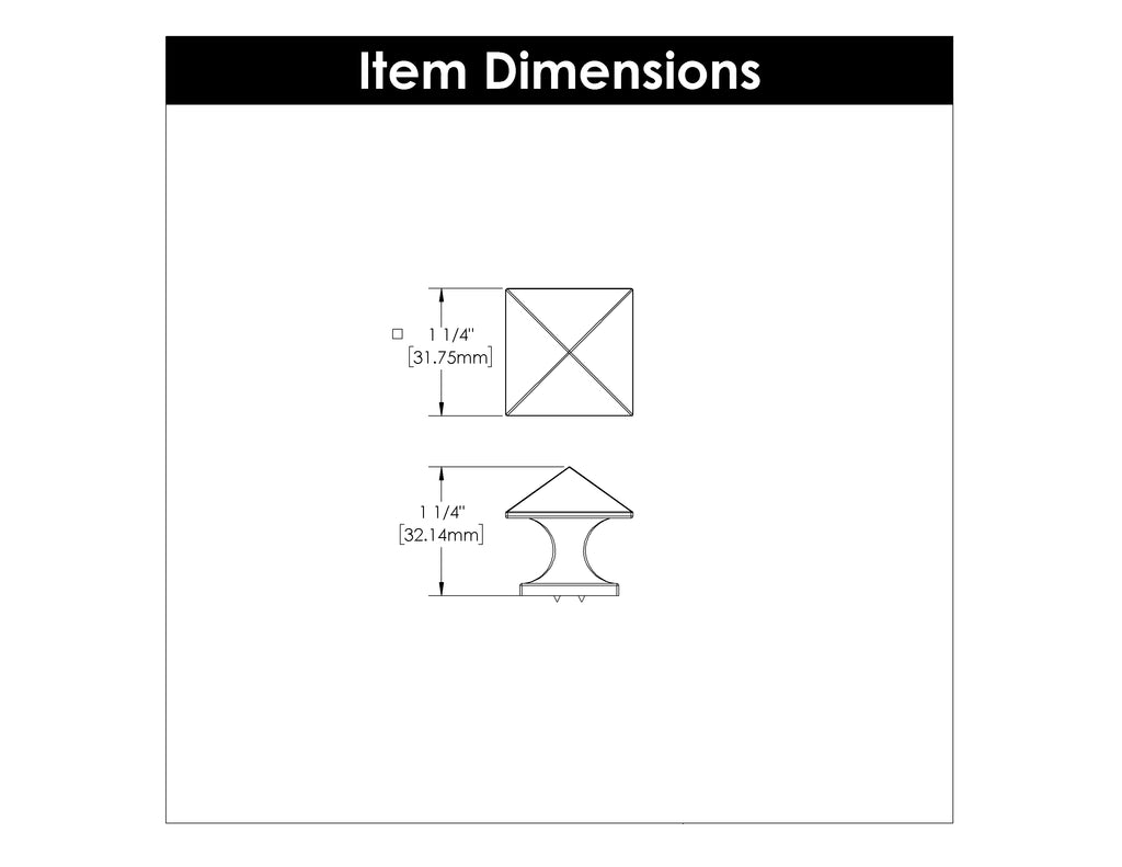 Studio Knob, 1-1/4" SQ. - CTG4139