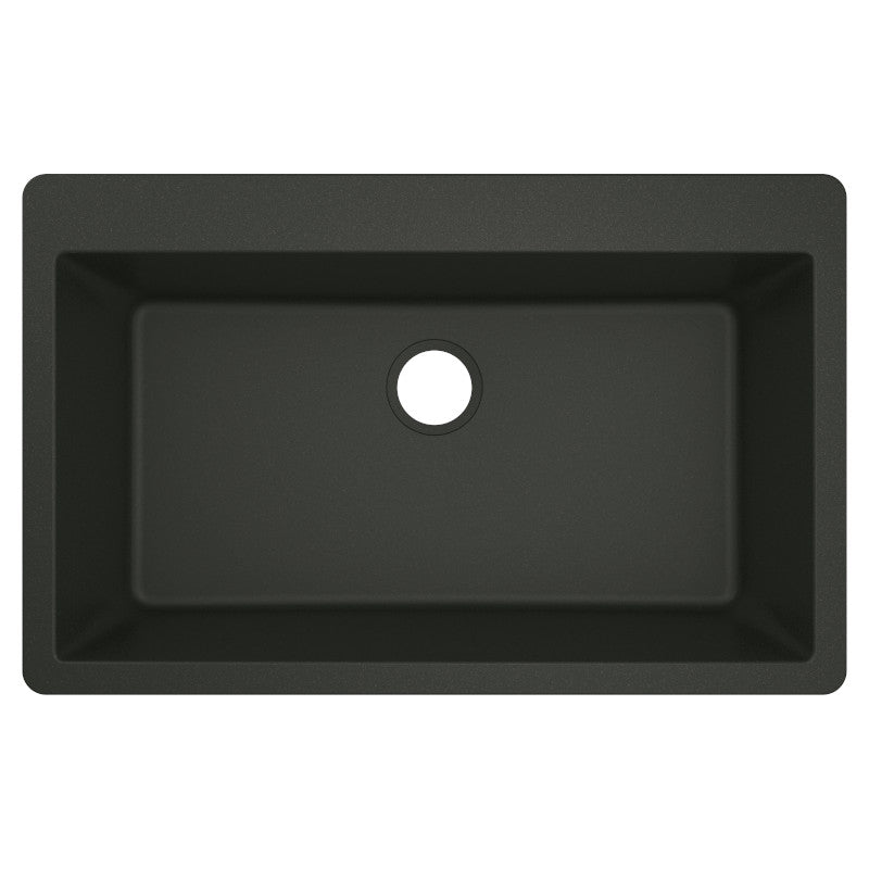 MOEN® Black Single Basin Granite Sink Top View
