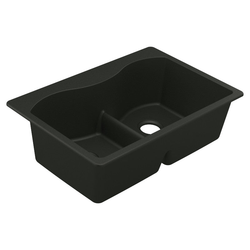 MOEN® Black Double Basin Granite Sink