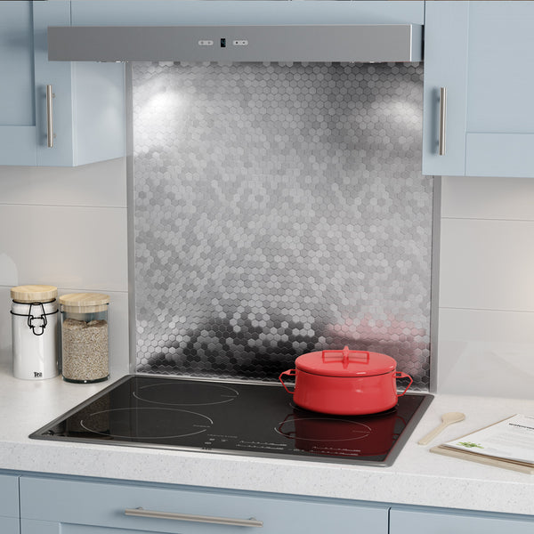 ProntoMosaics Stainless Steel Hexagon Range Backsplash