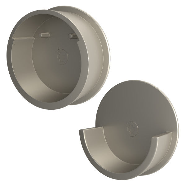 Gracious Home Closet Satin Nickel Pole End Caps- Set of 2
